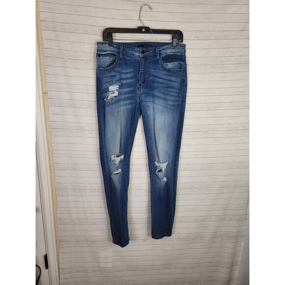 KANCAN SKINNY FIT DISTRESSED JEANS, SZ 30 - Picture 2 of 14